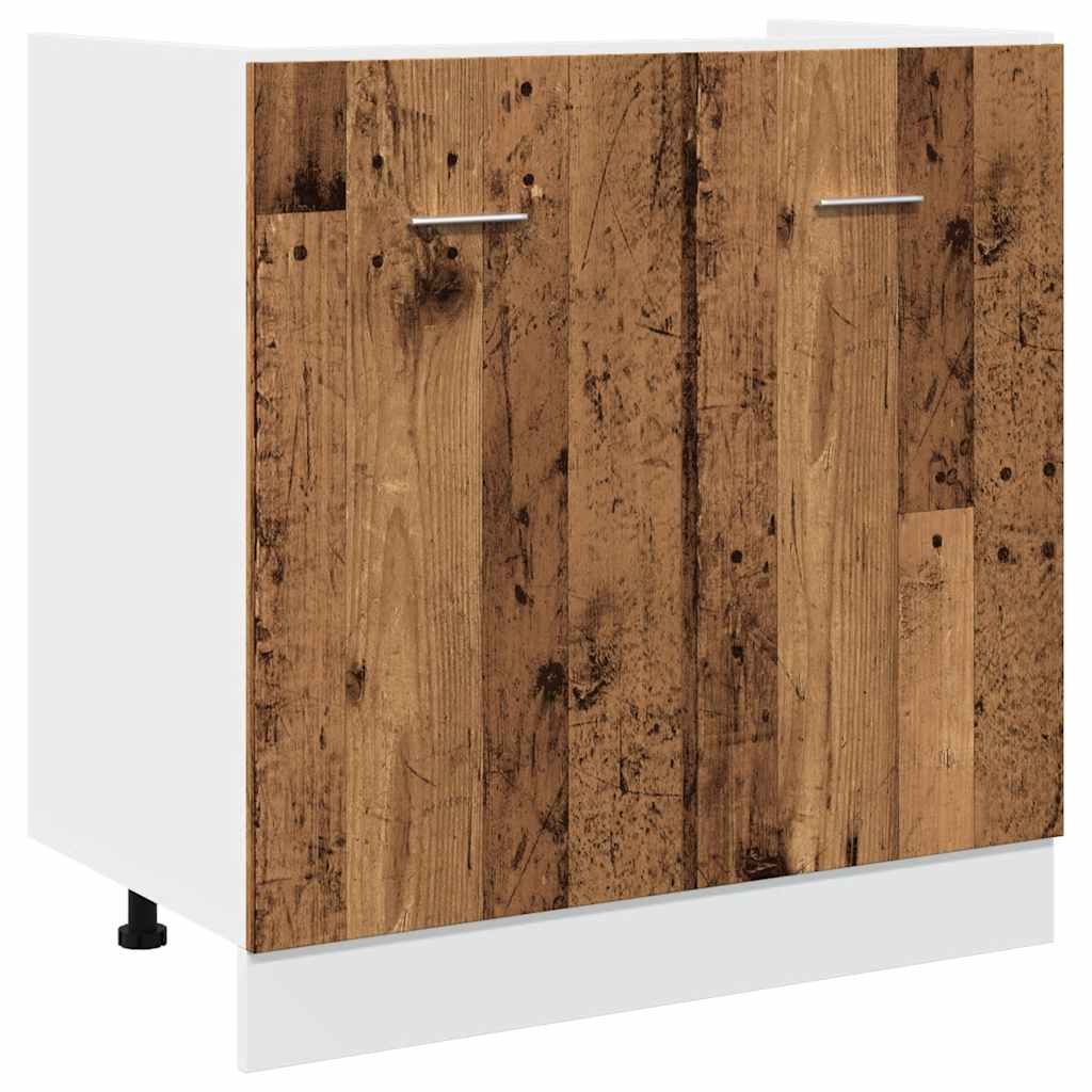 11 Piece Kitchen Cabinet Set Lyon Old Wood Engineered Wood