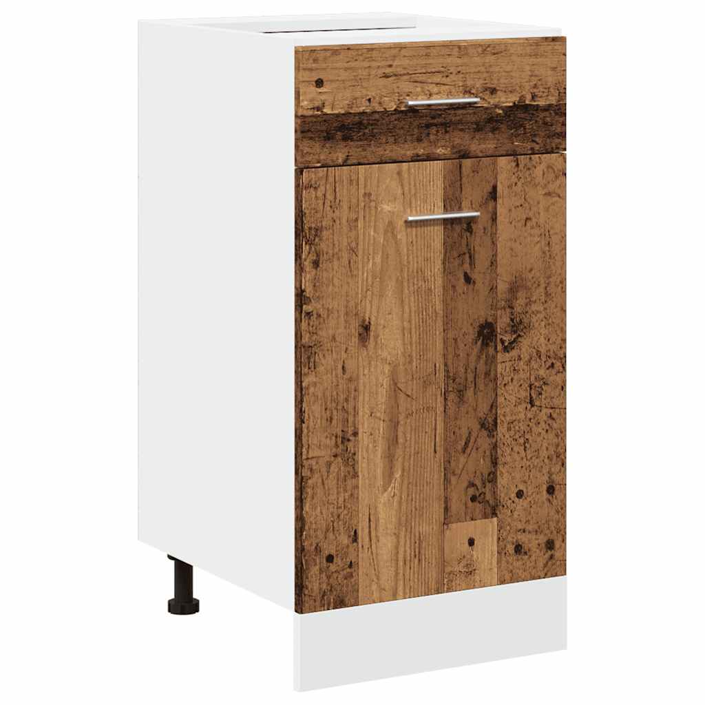 11 Piece Kitchen Cabinet Set Lyon Old Wood Engineered Wood
