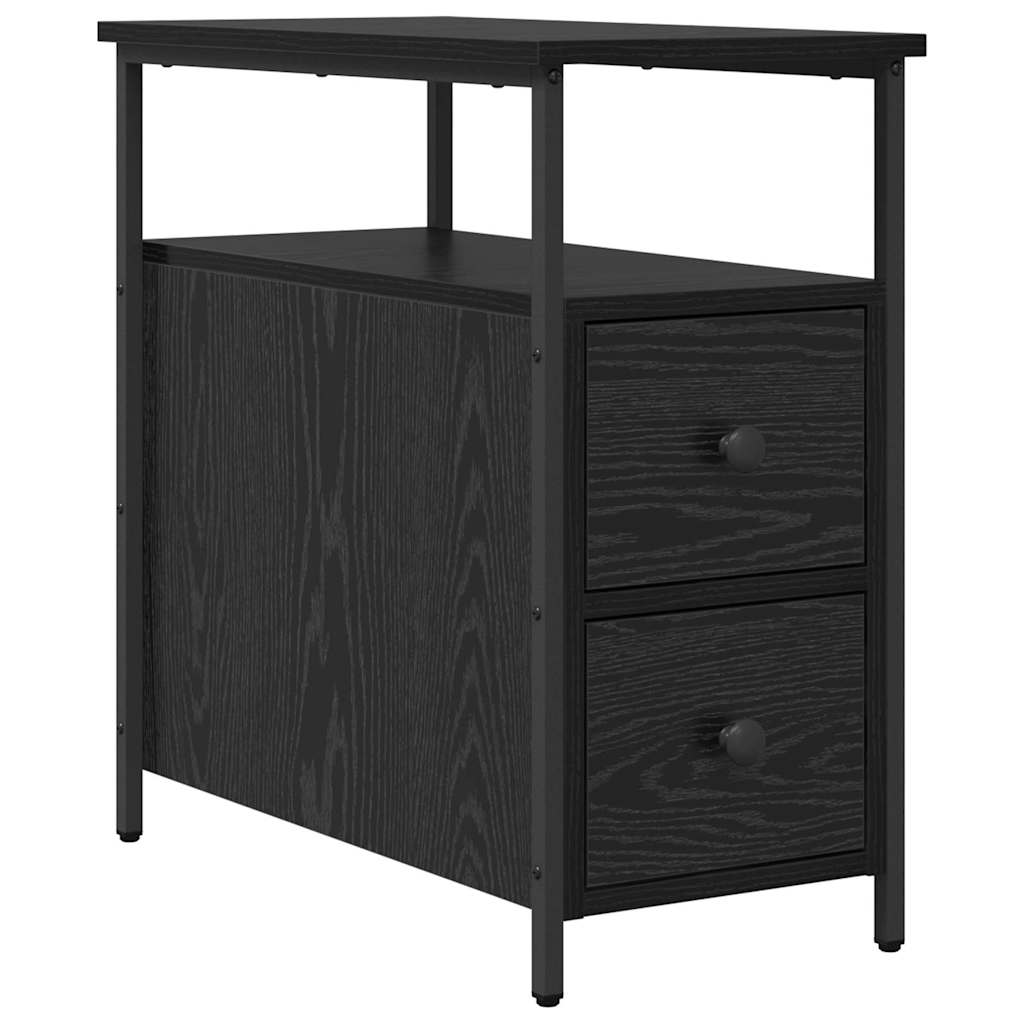Bedside Cabinet 2 pcs Black oak 30 x 60 x 60 cm Engineered wood