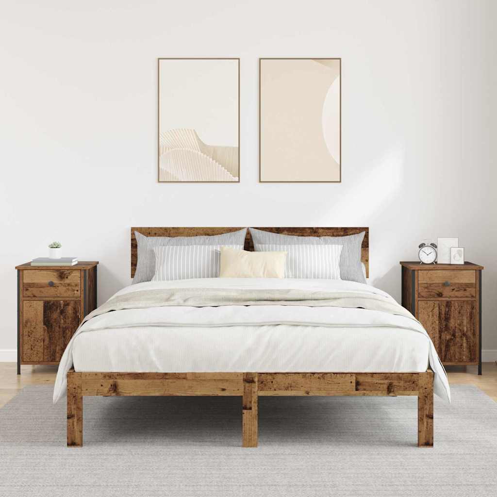 Bedside Cabinet 2 pcs Old wood 40 x 42 x 60 cm Engineered wood