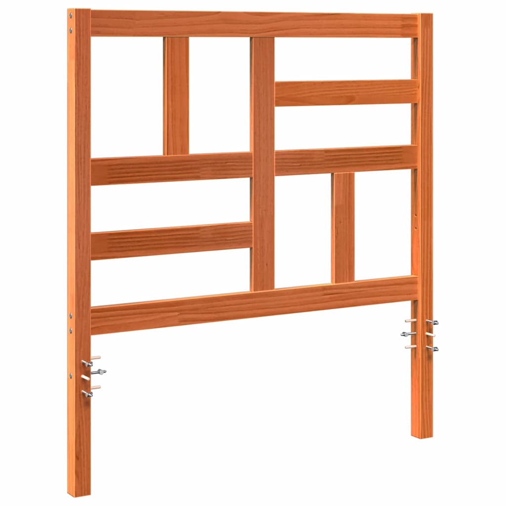 Bed Headboard Wax brown 105.5 x 4 x 104 cm Solid pine wood