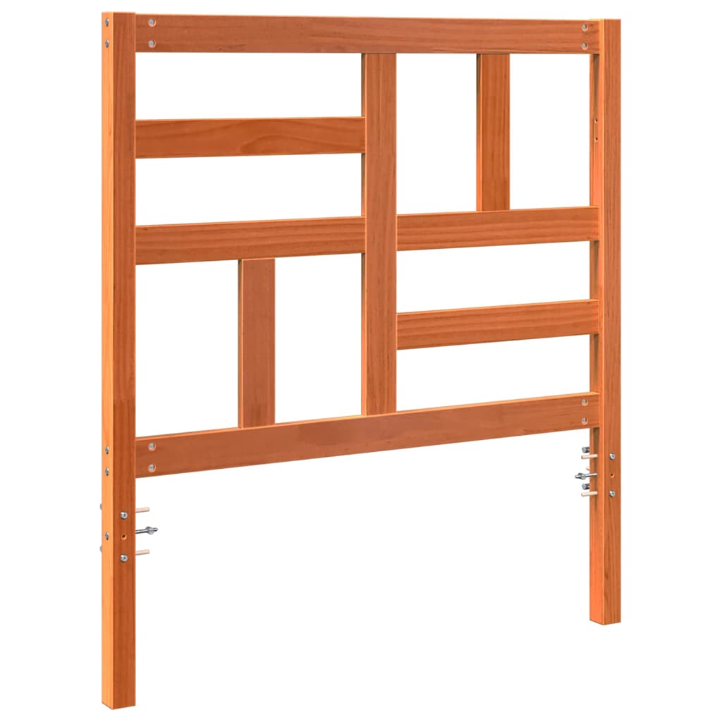 Bed Headboard Wax brown 105.5 x 4 x 104 cm Solid pine wood
