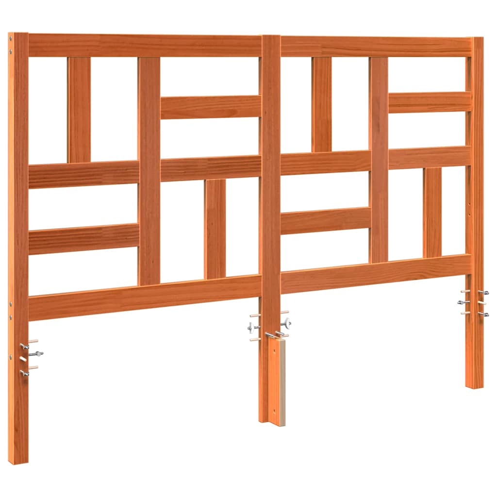 Bed Headboard Wax brown 145.5 x 4 x 104 cm Solid pine wood