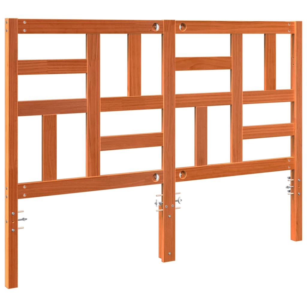 Bed Headboard Wax brown 145.5 x 4 x 104 cm Solid pine wood