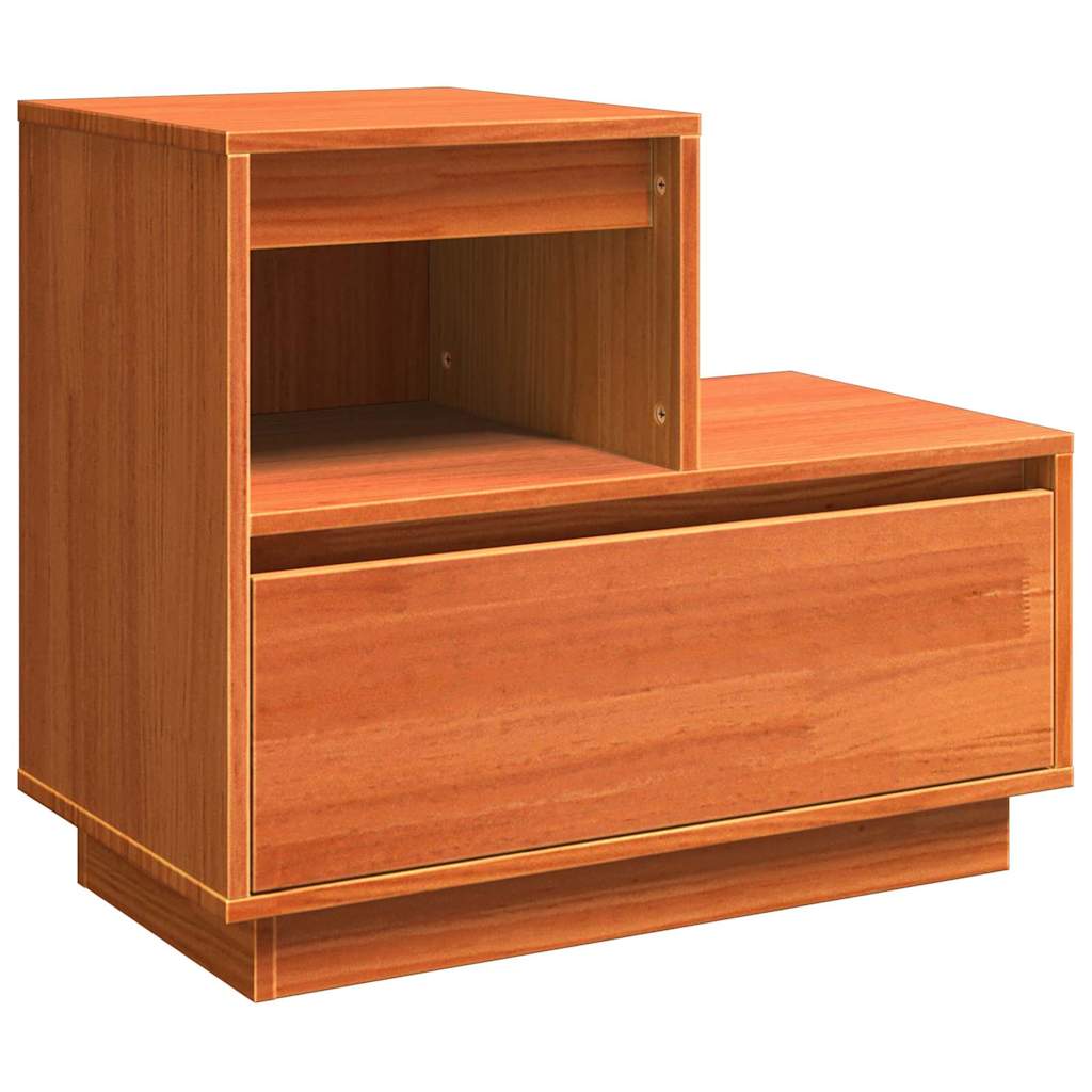 Bedside Cabinet 2 pcs Wax brown 60 x 34 x 51 cm Solid pinewood