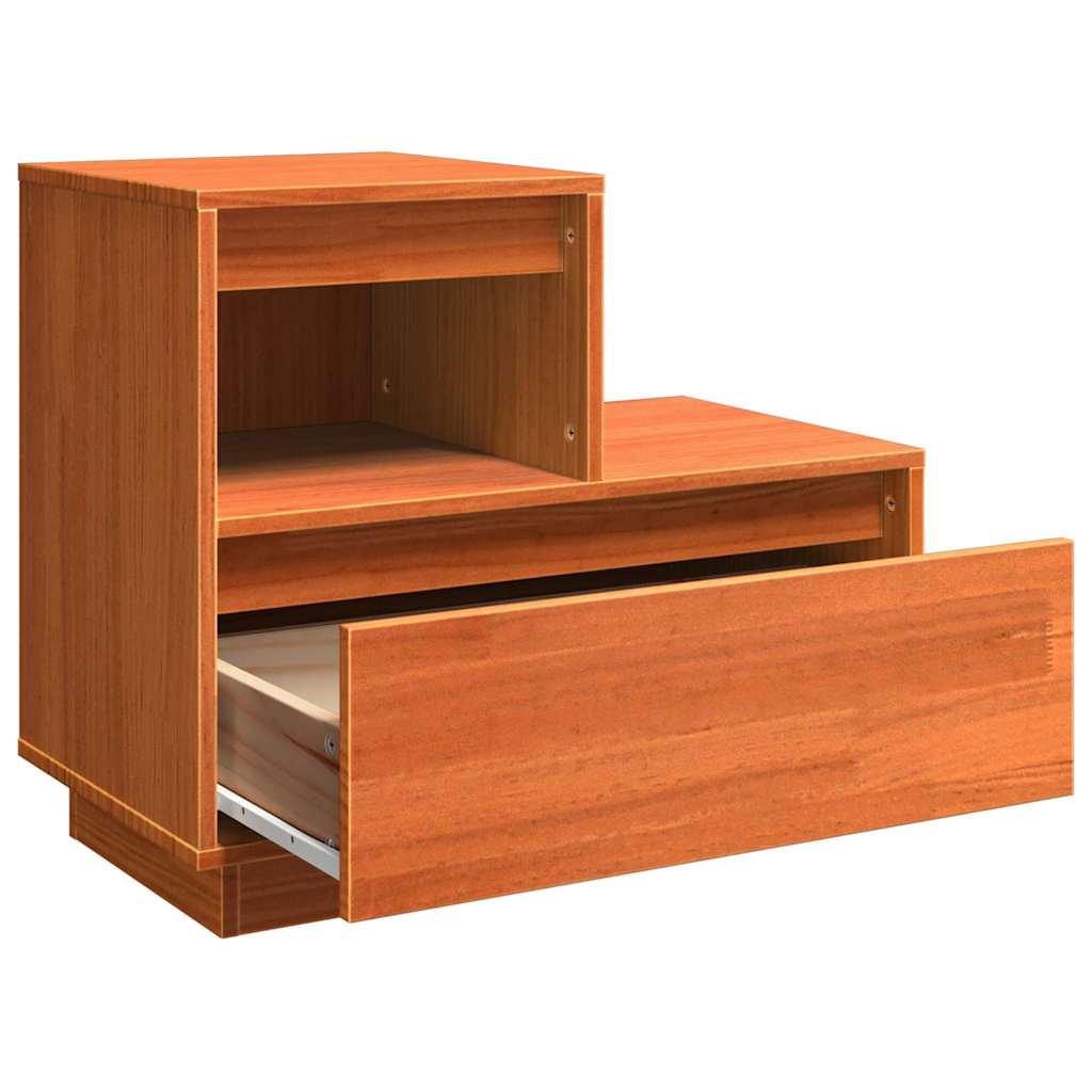 Bedside Cabinet 2 pcs Wax brown 60 x 34 x 51 cm Solid pinewood