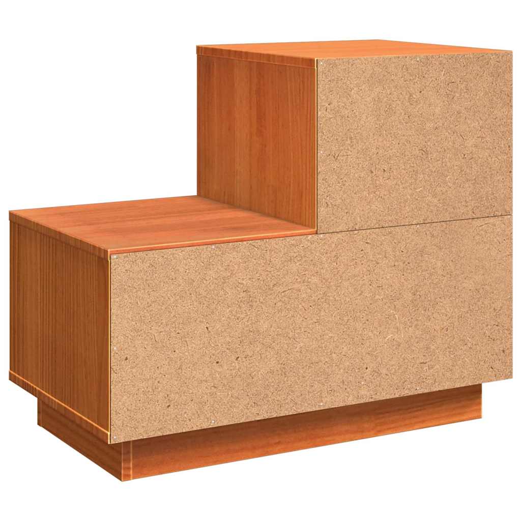 Bedside Cabinet 2 pcs Wax brown 60 x 34 x 51 cm Solid pinewood