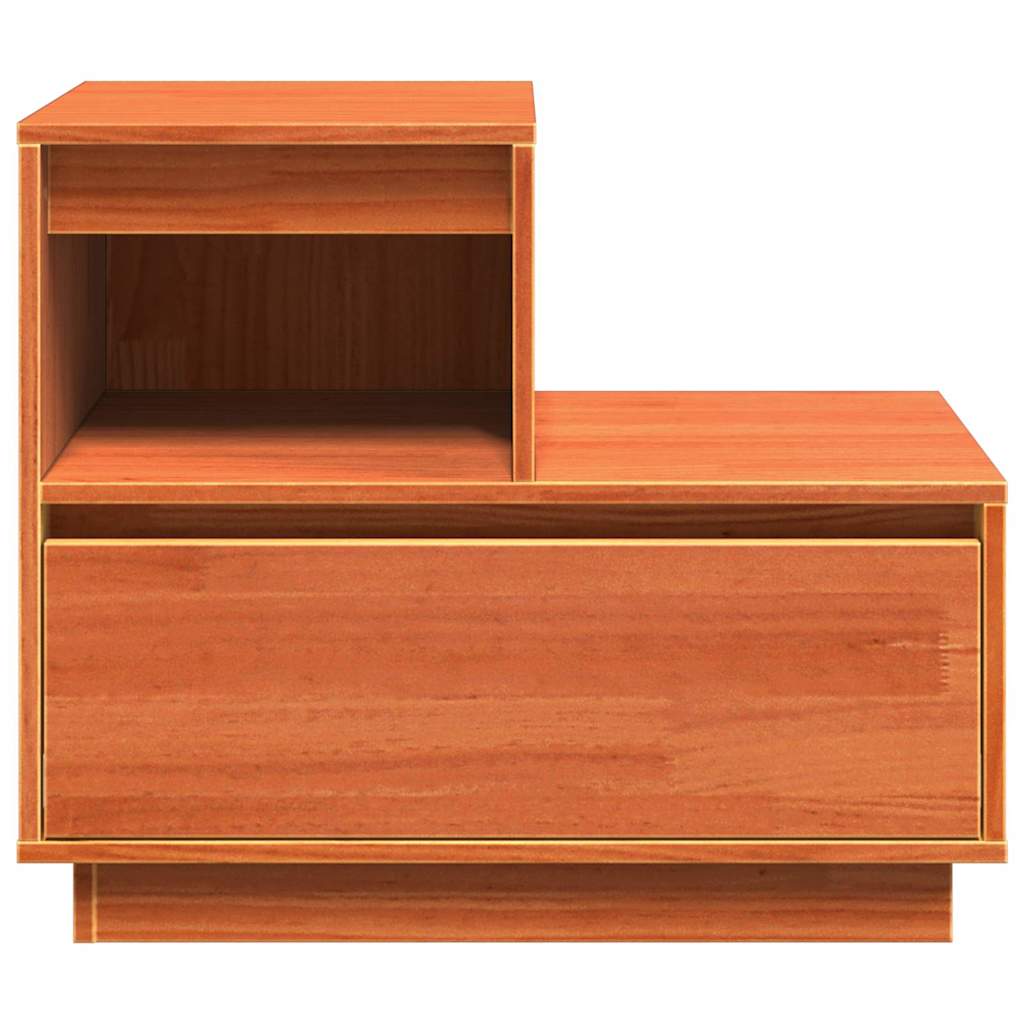 Bedside Cabinet 2 pcs Wax brown 60 x 34 x 51 cm Solid pinewood