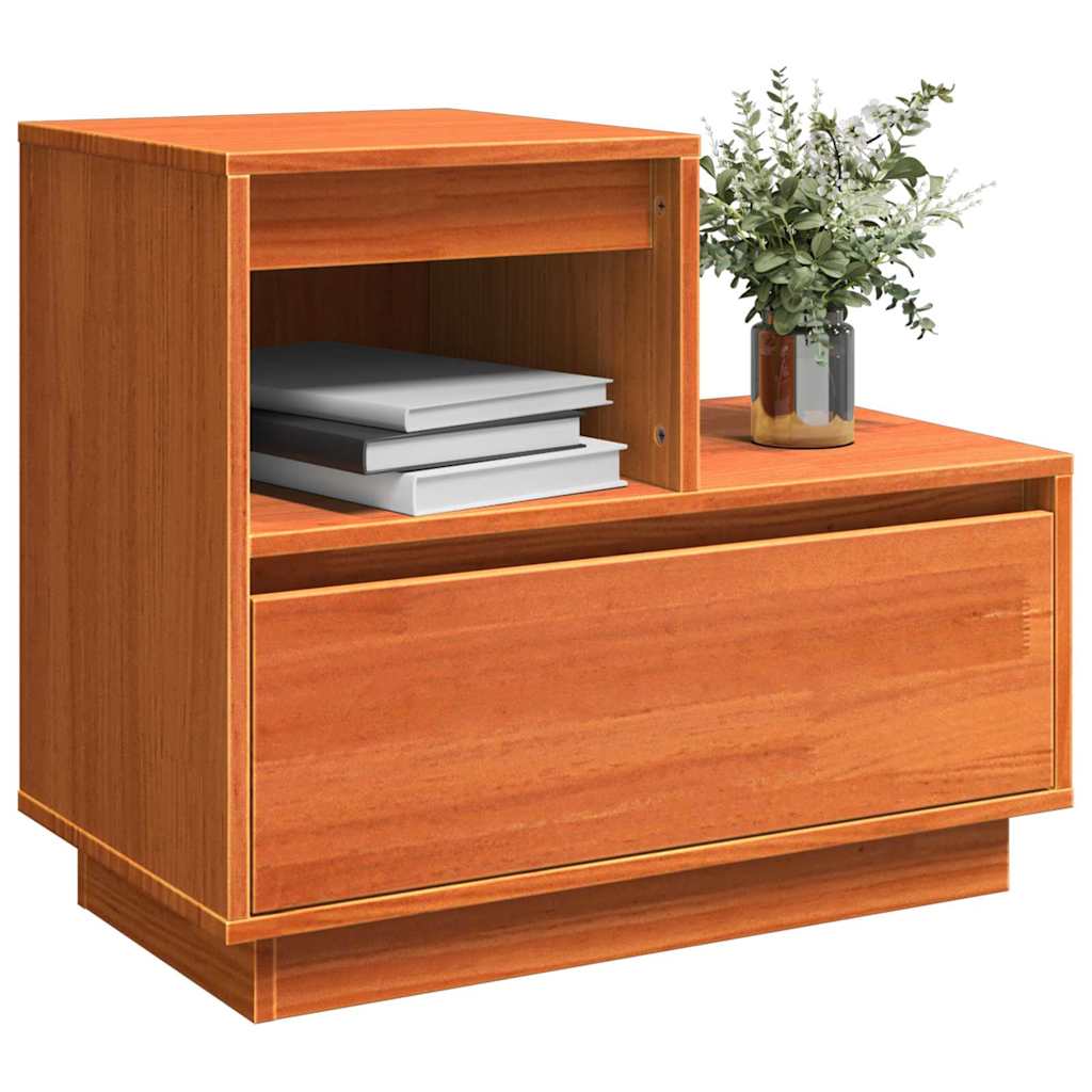 Bedside Cabinet 2 pcs Wax brown 60 x 34 x 51 cm Solid pinewood