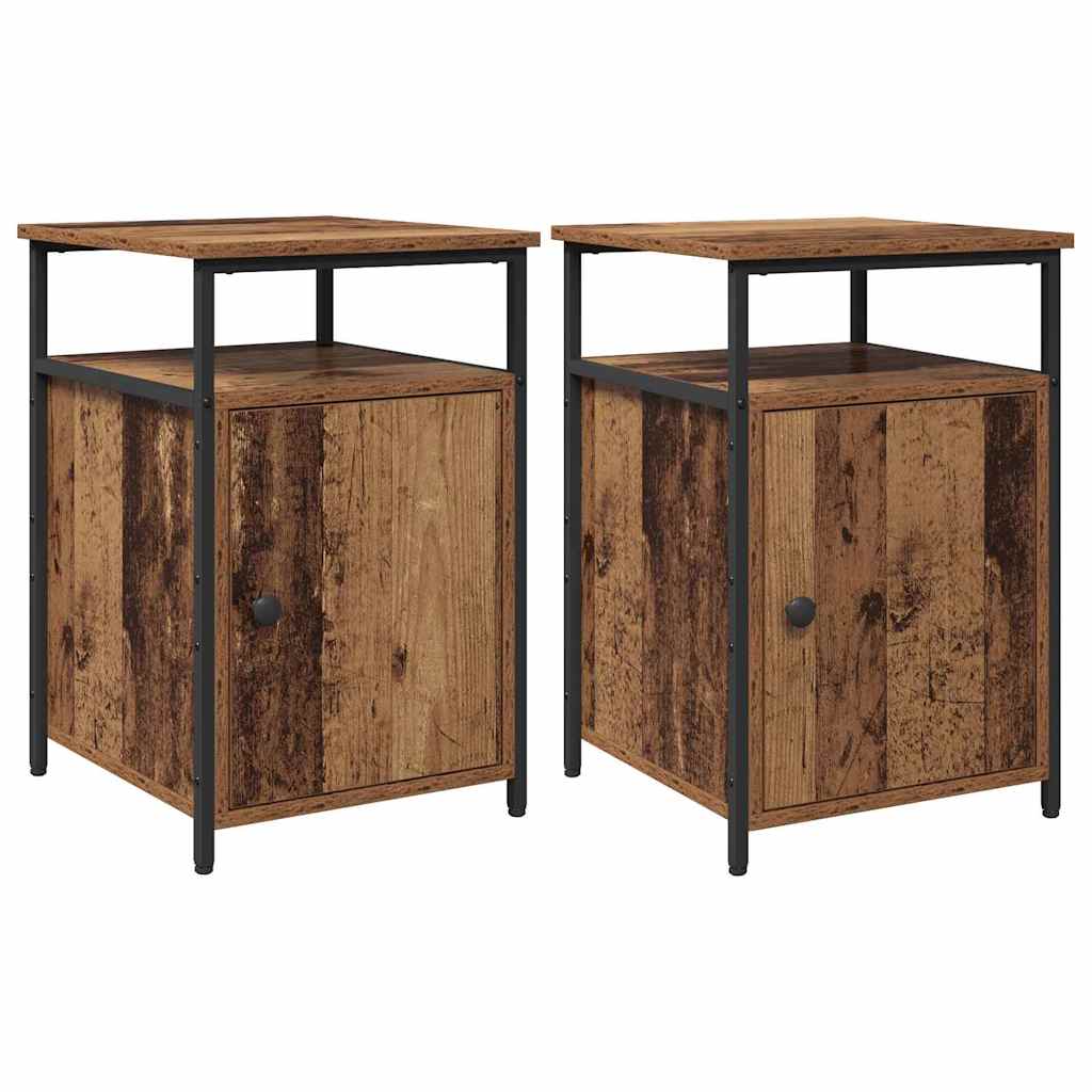 Bedside Cabinet 2 pcs Old wood Engineered Wood