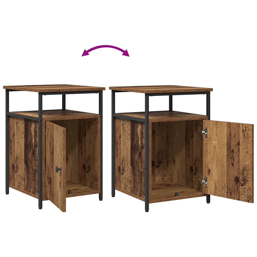 Bedside Cabinet 2 pcs Old wood Engineered Wood