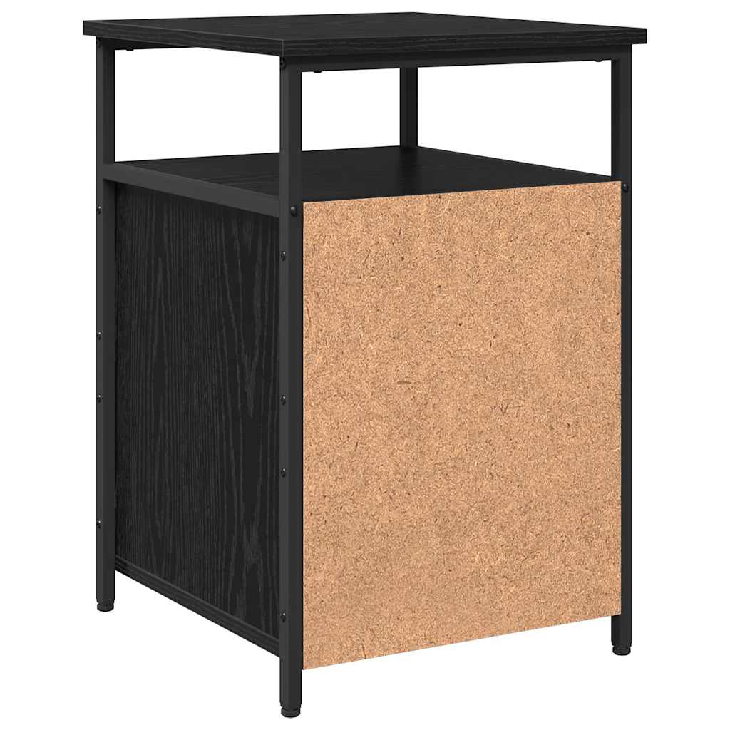 Bedside Cabinet 2 pcs Black oak Engineered Wood