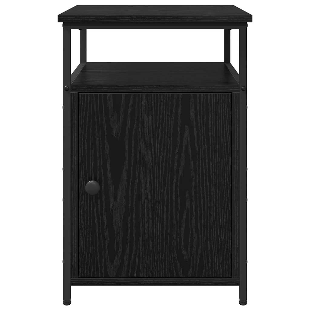 Bedside Cabinet 2 pcs Black oak Engineered Wood