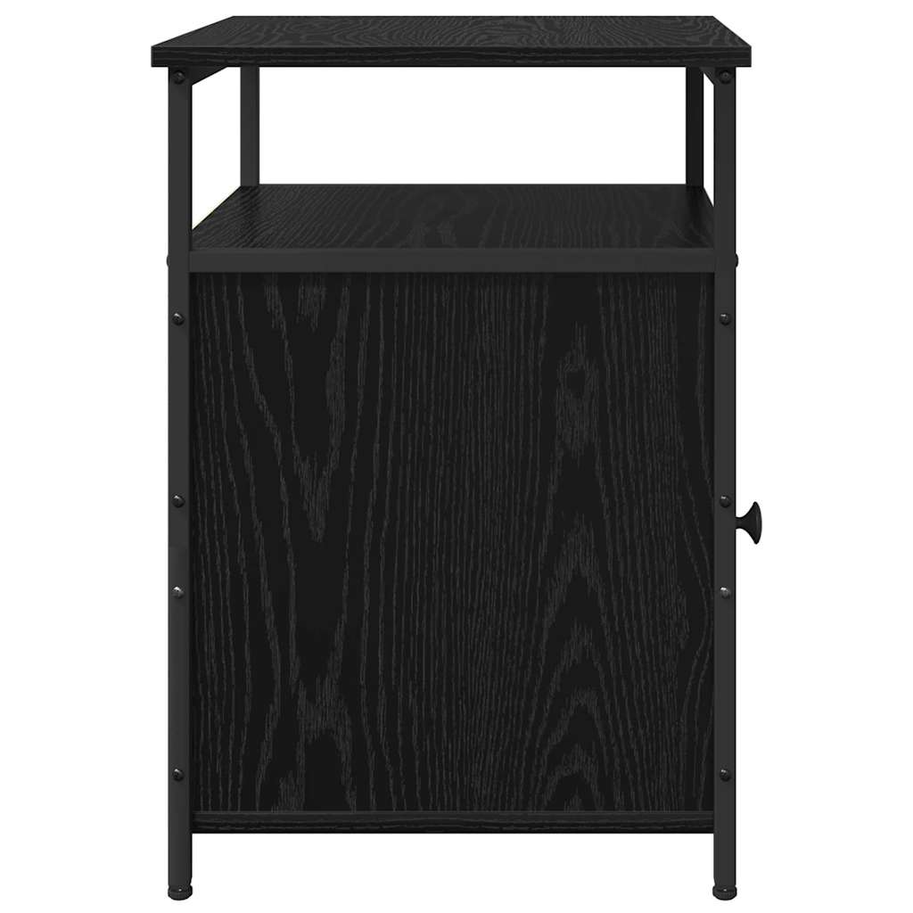 Bedside Cabinet 2 pcs Black oak Engineered Wood