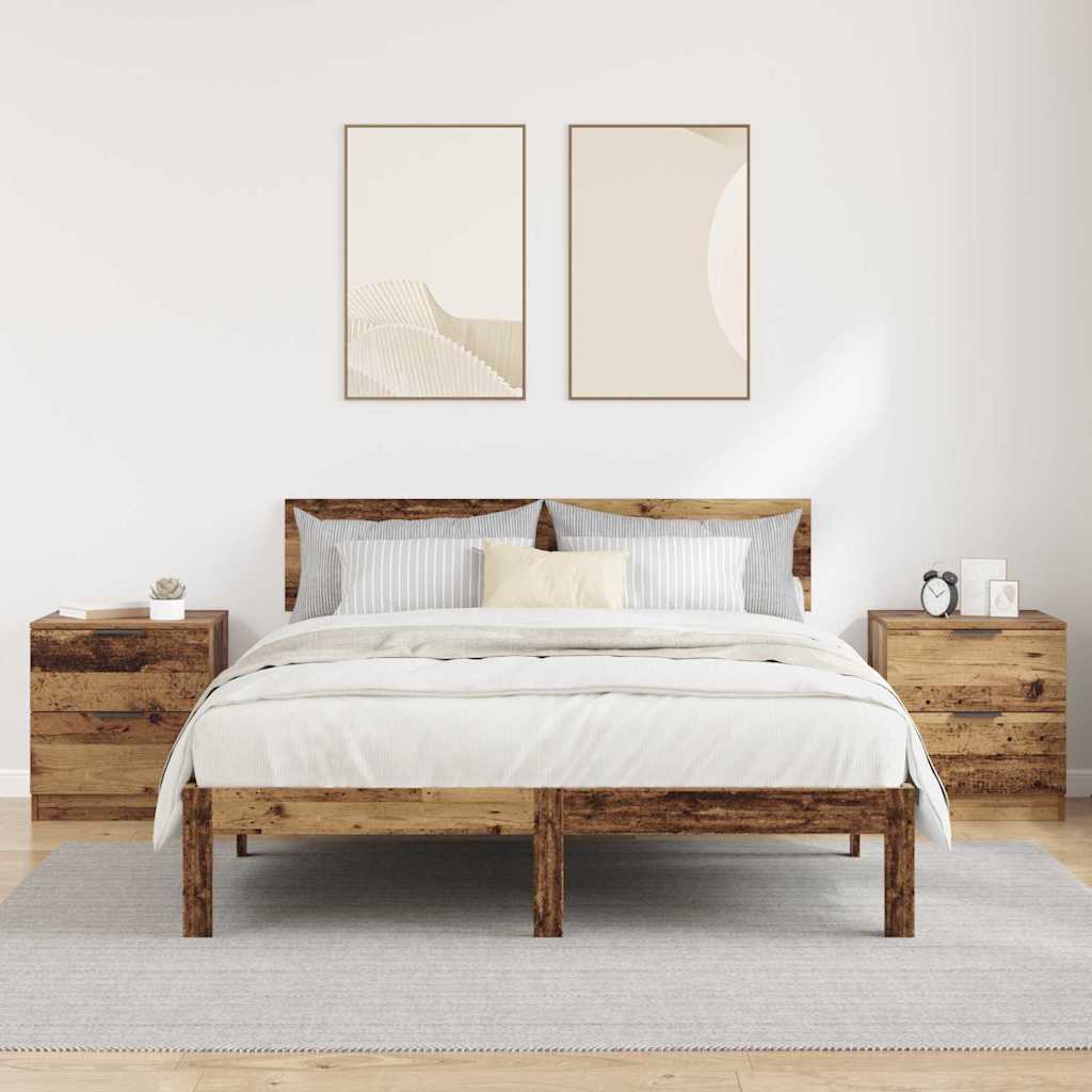 Bedside Cabinet 2 pcs Old wood 45 x 39 x 50 cm Engineered wood