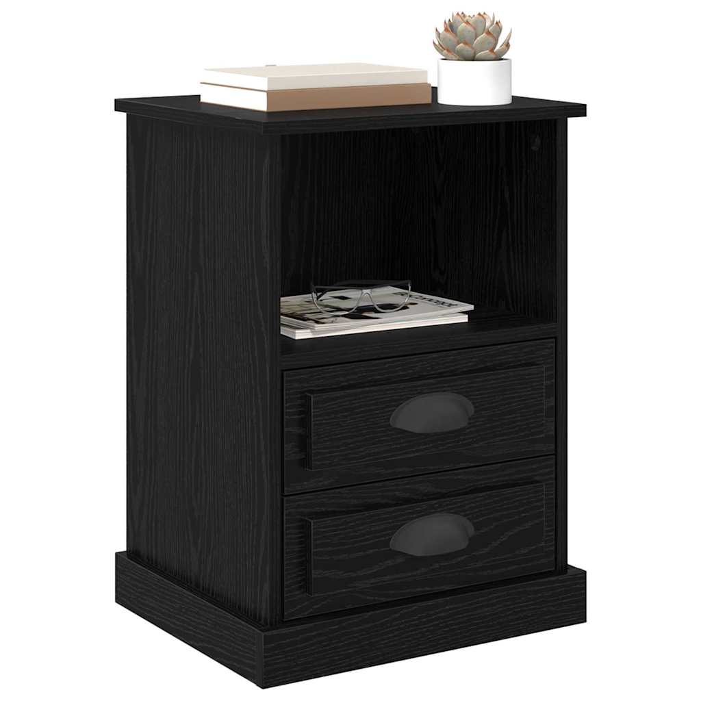 Bedside Cabinet 2 pcs Black oak 43 x 36 x 60 cm Engineered wood