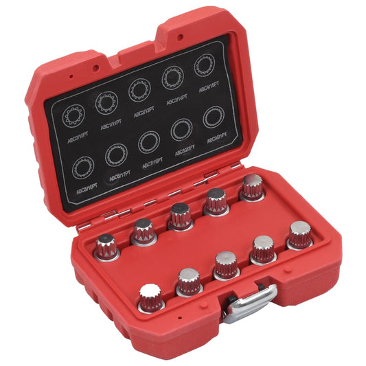 10 Piece Locking Wheel Nut Key Set for VW