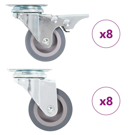 16 pcs Swivel Casters 50 mm