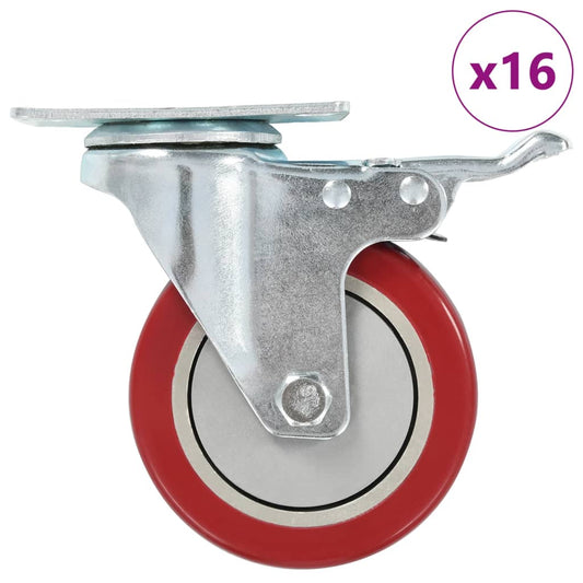16 pcs Swivel Casters 100 mm