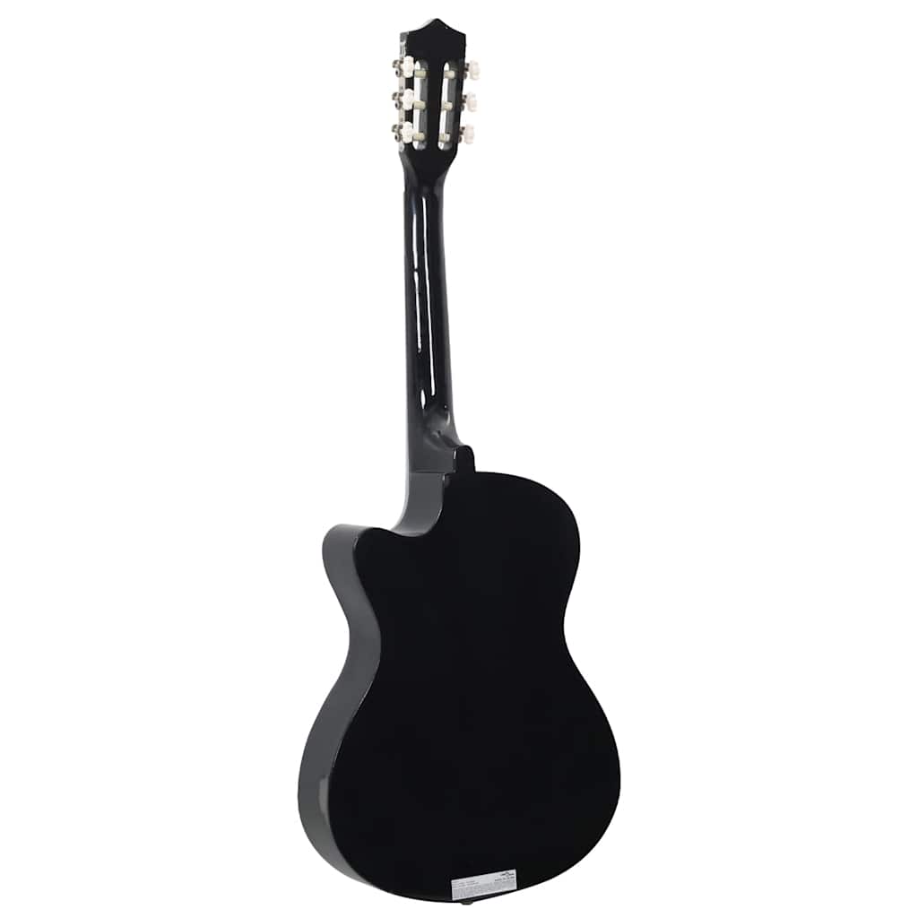 12 Piece Western Classical Guitar Set with 6 Strings Black 38"