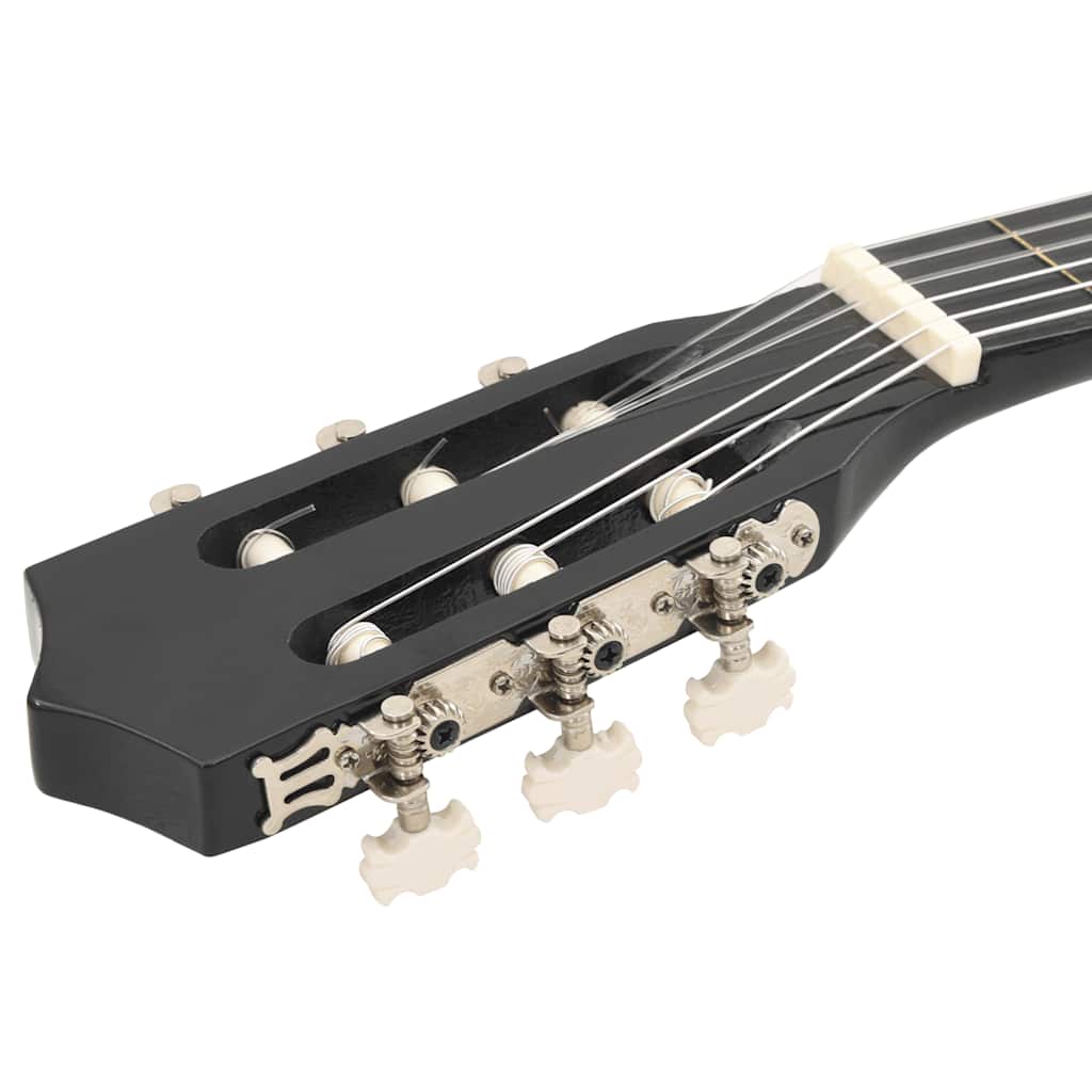 12 Piece Western Classical Guitar Set with 6 Strings Black 38"