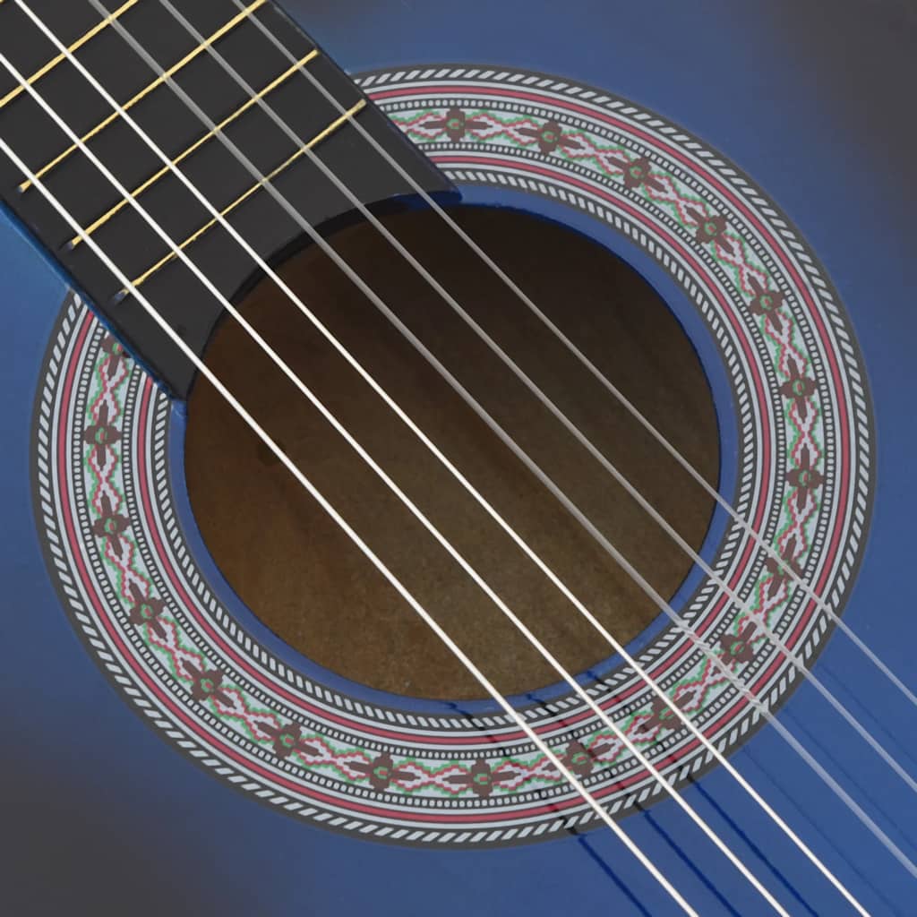 12 Piece Western Classical Guitar Set with 6 Strings Blue 38