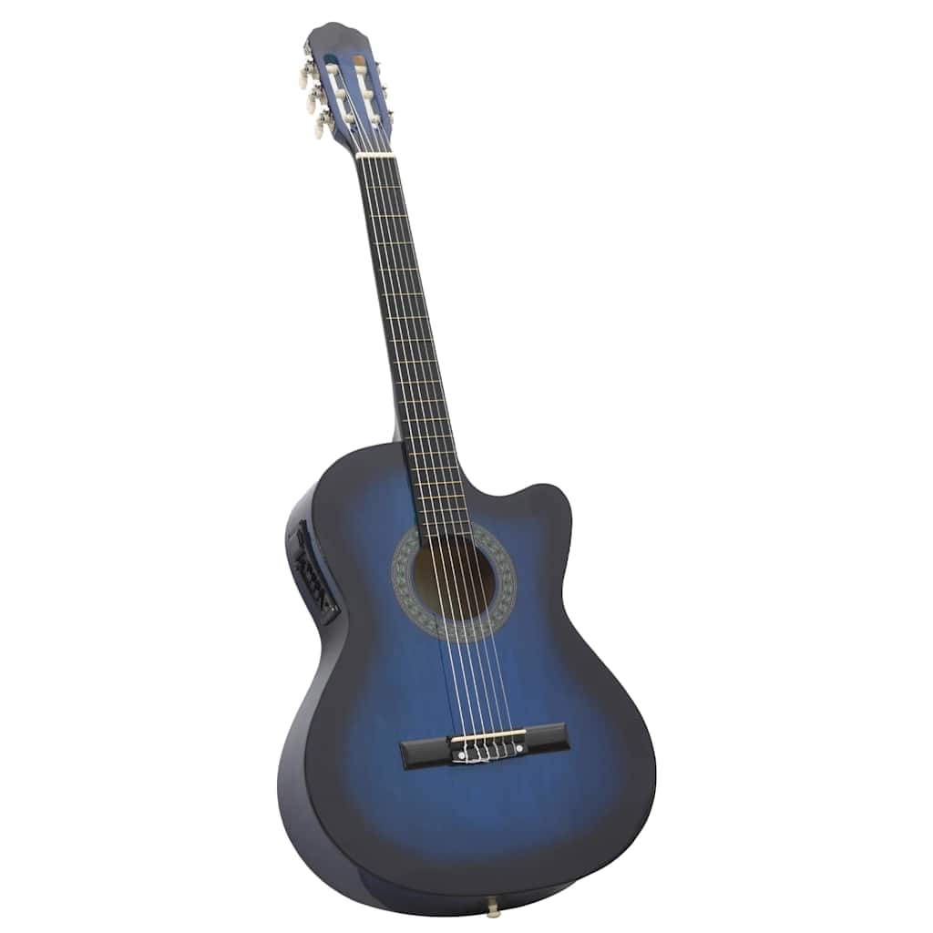 12 Piece Western Guitar Set with Equalizer and 6 Strings Blue