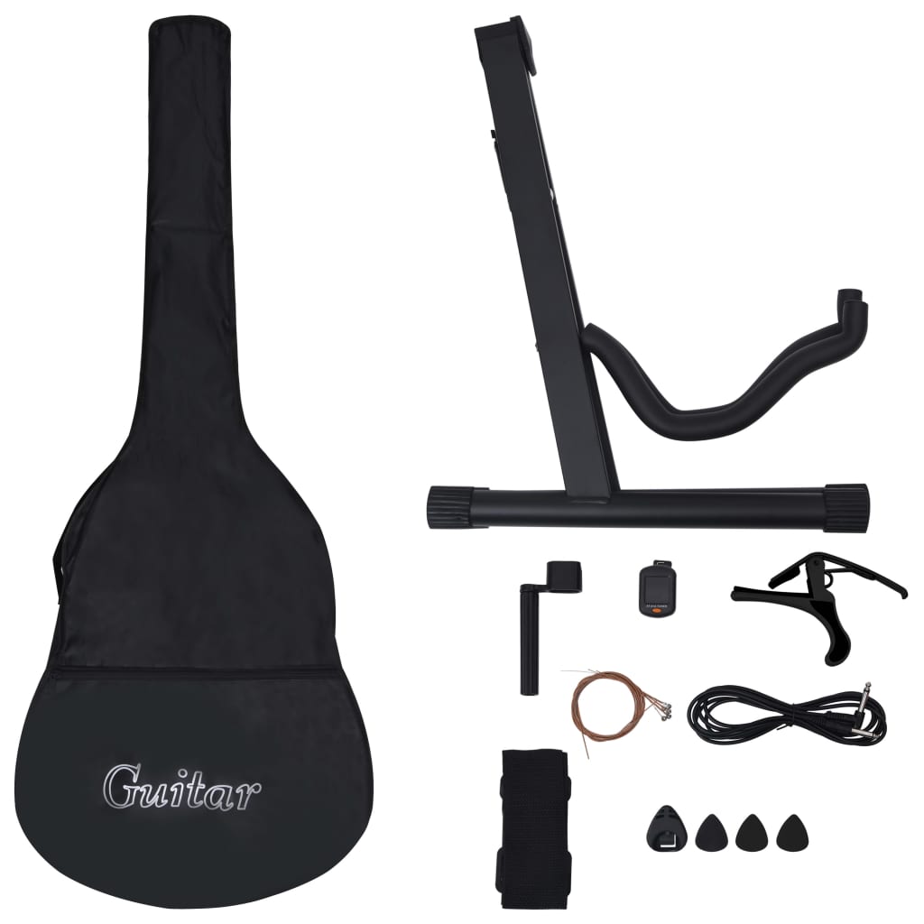 12 Piece Western Guitar Set with Equalizer and 6 Strings Blue