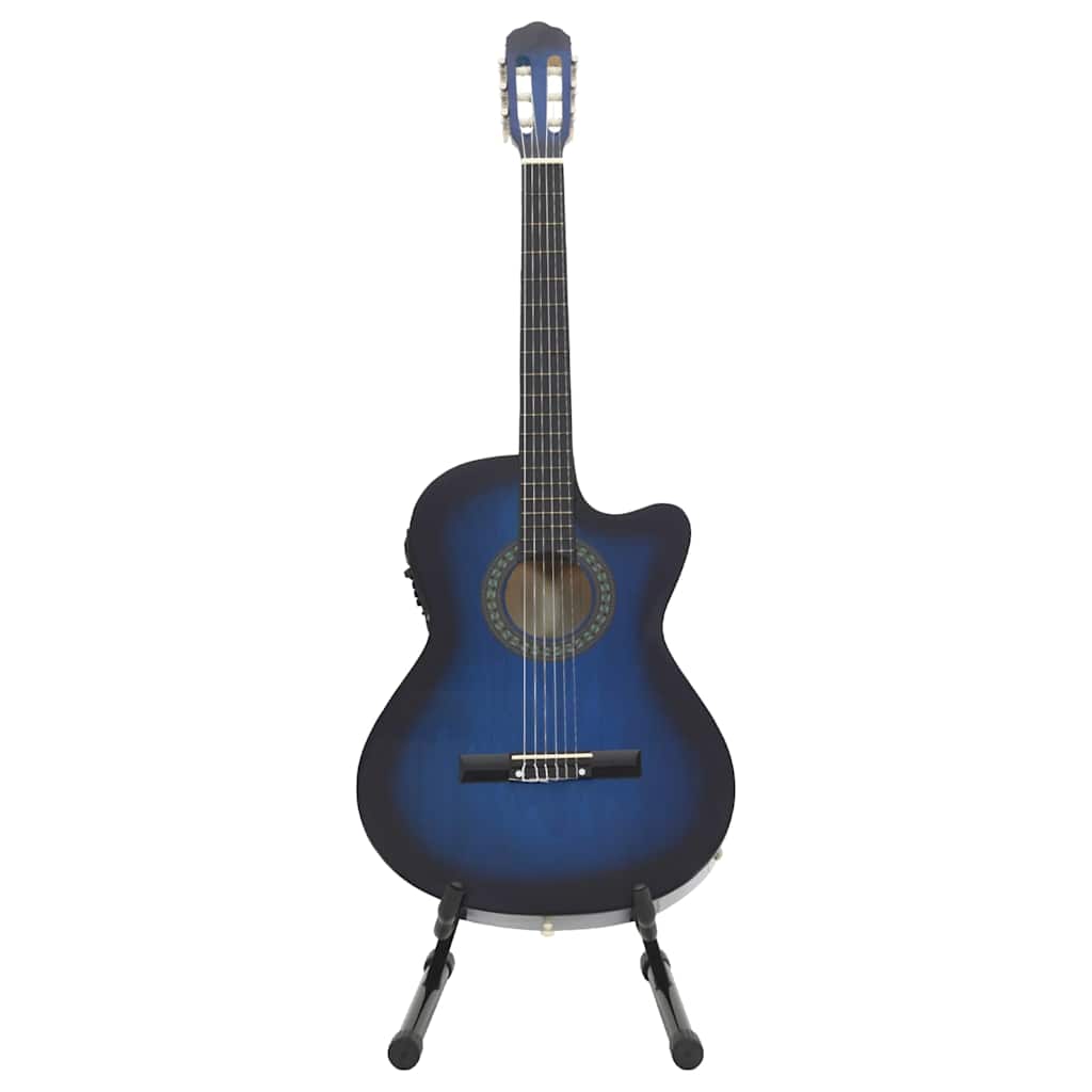 12 Piece Western Guitar Set with Equalizer and 6 Strings Blue