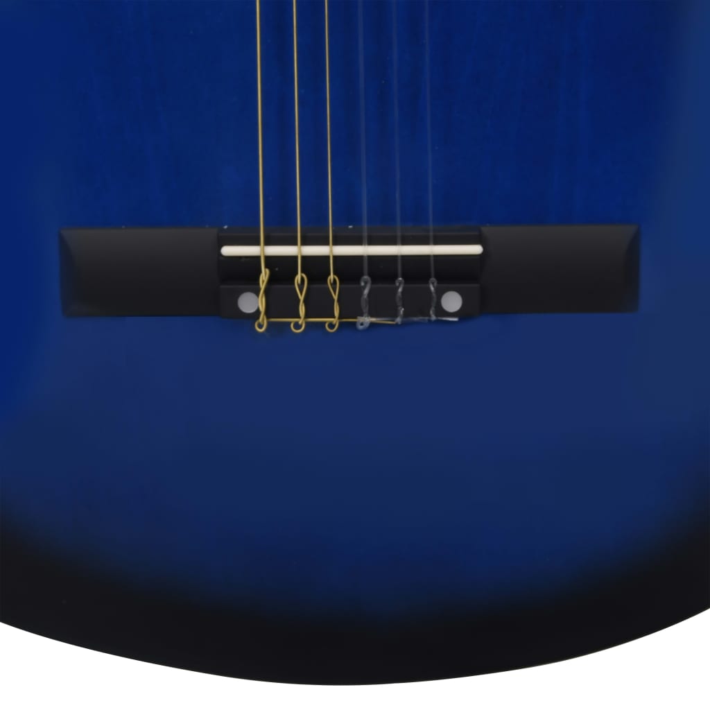 12 Piece Western Guitar Set with Equalizer and 6 Strings Blue
