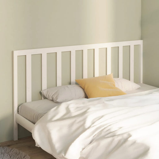 Bed Headboard White 206x4x100 cm Solid Wood Pine