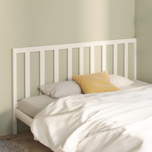 Bed Headboard White 206x4x100 cm Solid Wood Pine