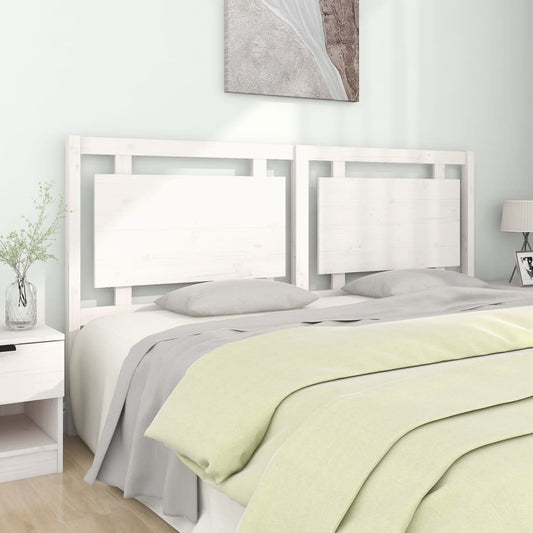 Bed Headboard White 185.5x4x100 cm Solid Pine Wood