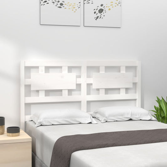 Bed Headboard White 205.5x4x100 cm Solid Wood Pine
