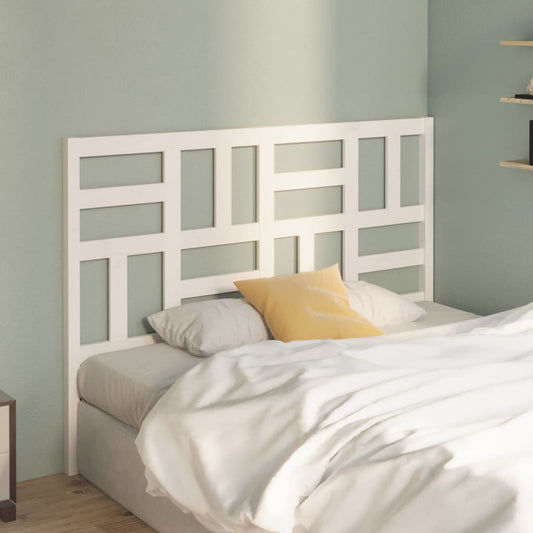 Bed Headboard White 126x4x104 cm Solid Wood Pine