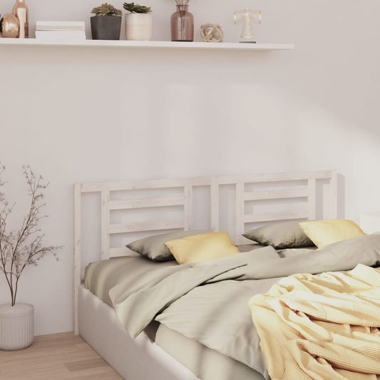 Bed Headboard White 186x4x100 cm Solid Pine Wood