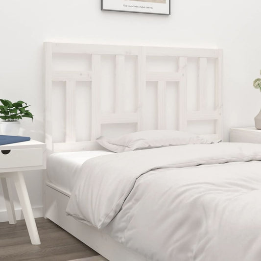 Bed Headboard White 125.5x4x100 cm Solid Wood Pine
