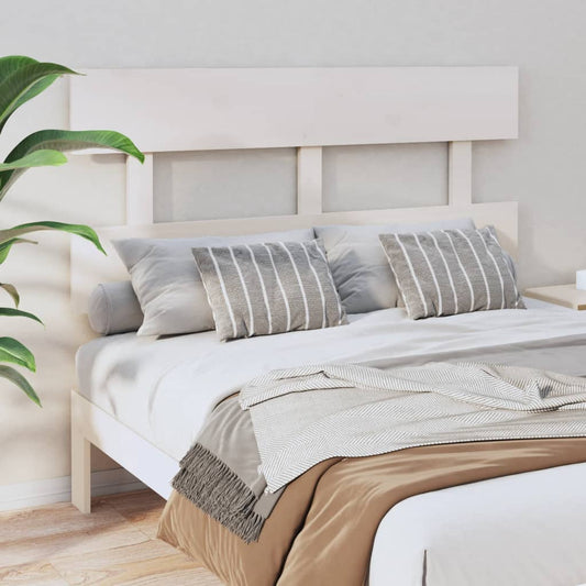 Bed Headboard White 124x3x81 cm Solid Wood Pine