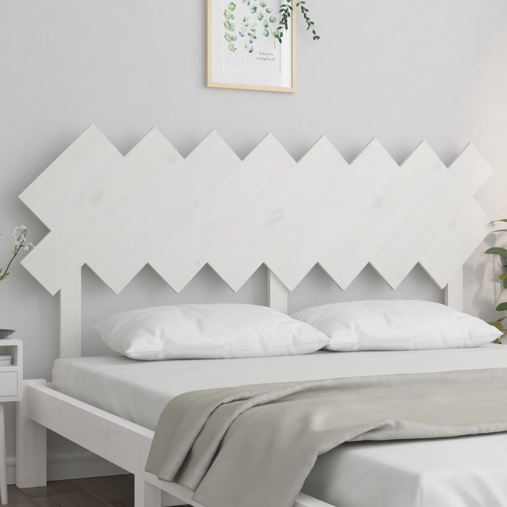 Bed Headboard White 159.5x3x80.5 cm Solid Wood Pine