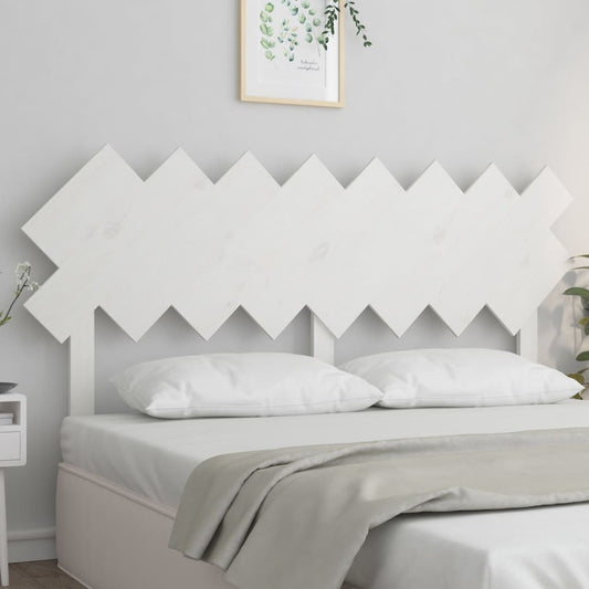 Bed Headboard White 159.5x3x80.5 cm Solid Wood Pine