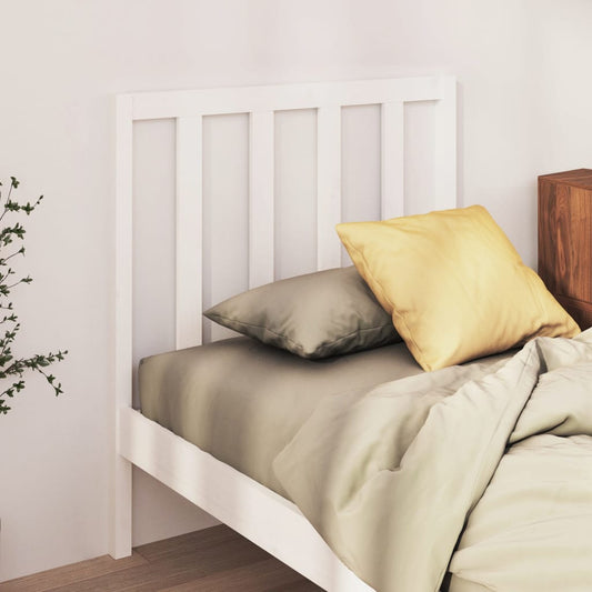 Bed Headboard White 95x4x100 cm Solid Wood Pine