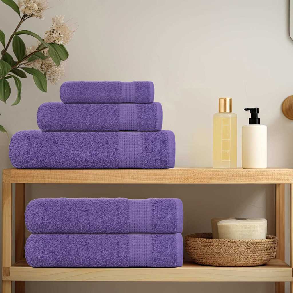 12 Piece Towel Set Purple 360 gsm 100% Cotton