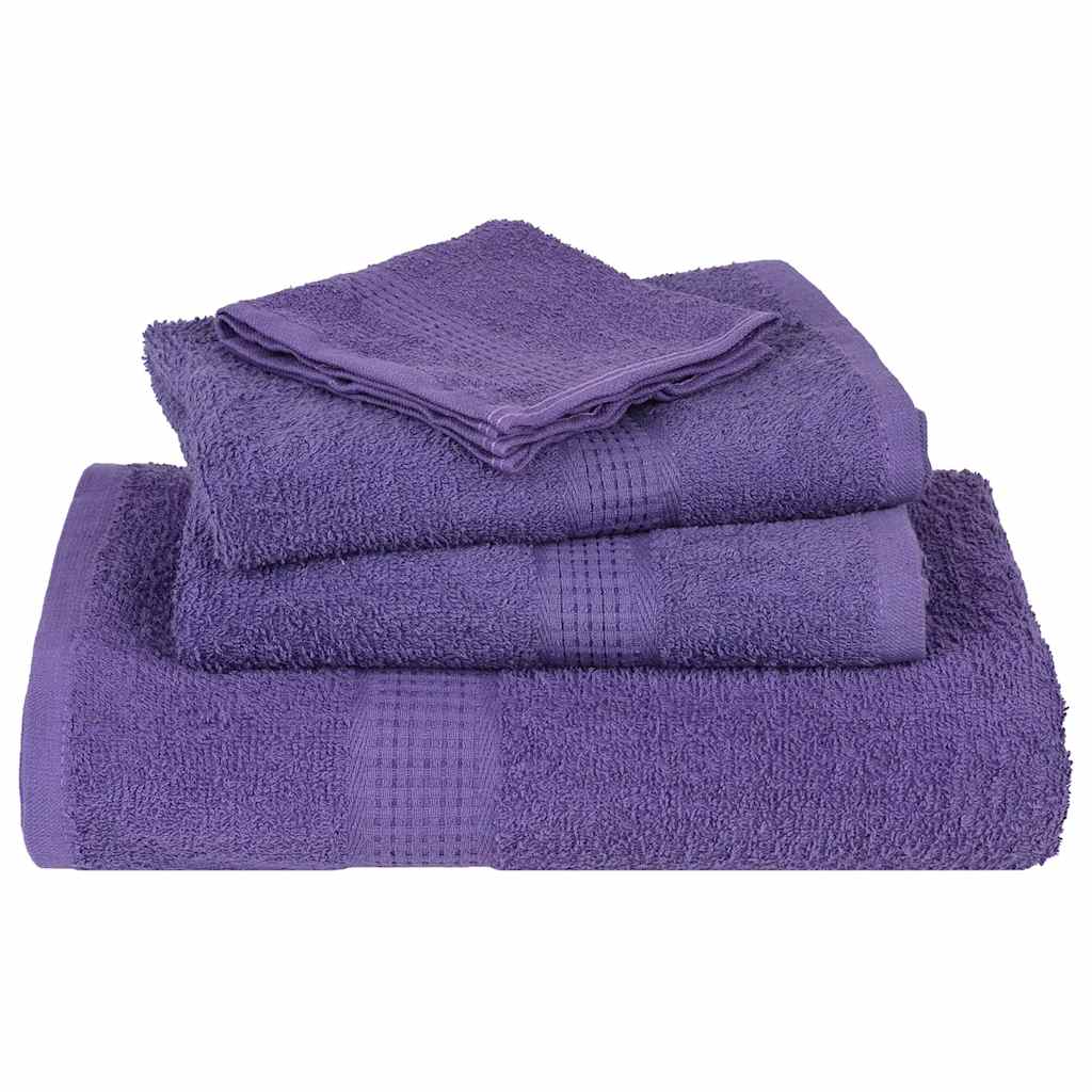 12 Piece Towel Set Purple 360 gsm 100% Cotton