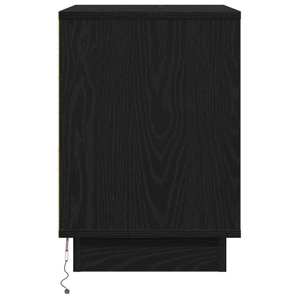 Bedside Cabinet 2 pcs Black 50 x 34.5 x 50 cm Engineered wood