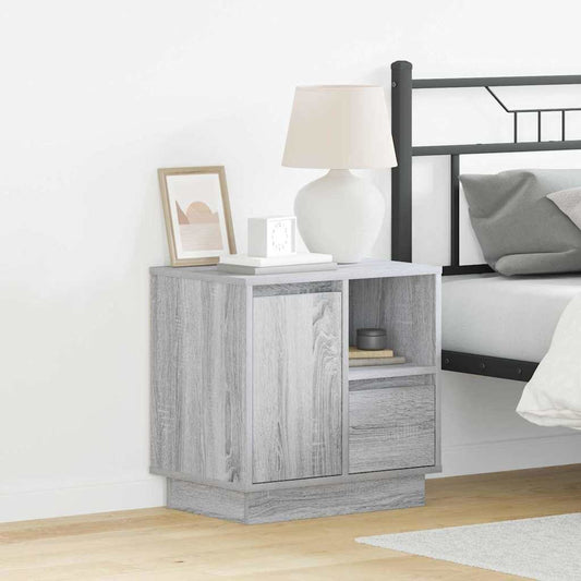 Bedside Cabinet 2 pcs Grey 50 x 34.5 x 50 cm Engineered wood