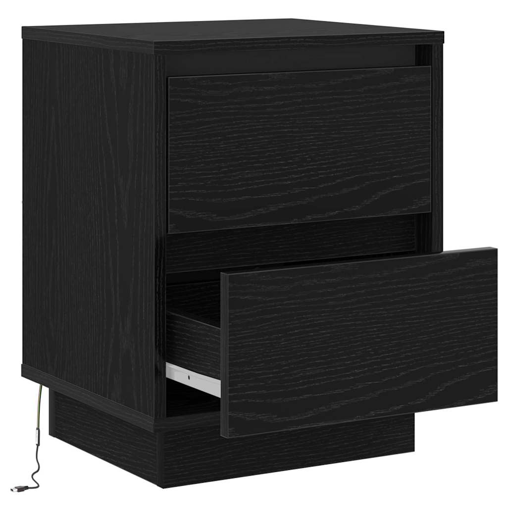 Bedside Cabinet 2 pcs Black 39 x 34.5 x 50 cm Engineered wood