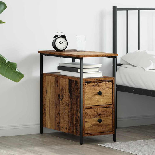 Bedside Cabinet 2 pcs Old wood 30 x 60 x 60 cm Engineered wood