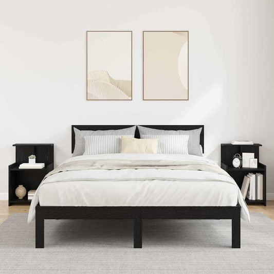 Bedside Cabinet 2 pcs Black oak 40 x 35 x 60 cm Engineered wood