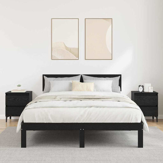Bedside Cabinet 2 pcs Black oak 40 x 35 x 50 cm Engineered wood