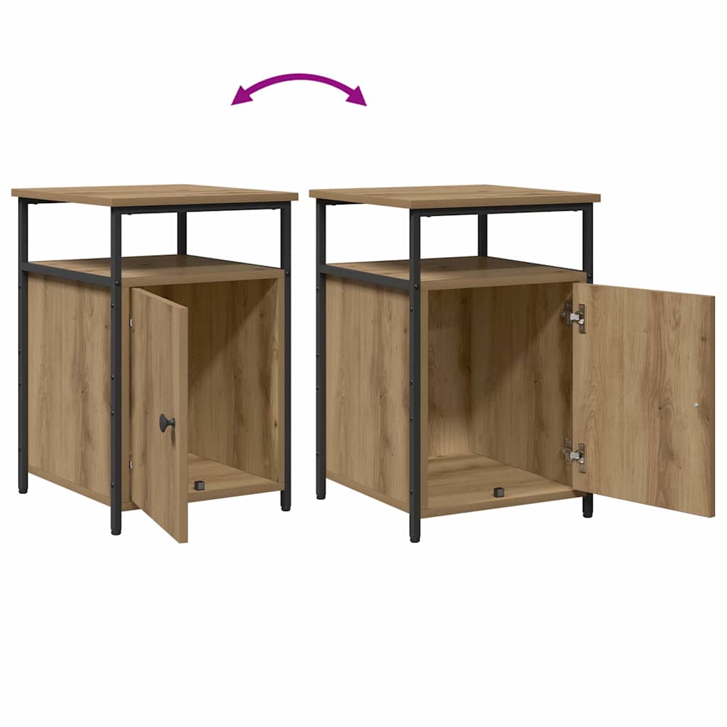 Bedside Cabinet 2 pcs Artisan oak Engineered Wood